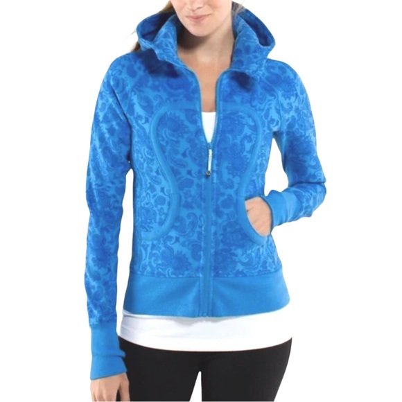lululemon athletica Tops - Lululemon Scuba Hoodie Medium *Stretch (Lined Hood) Paisley Cornflower